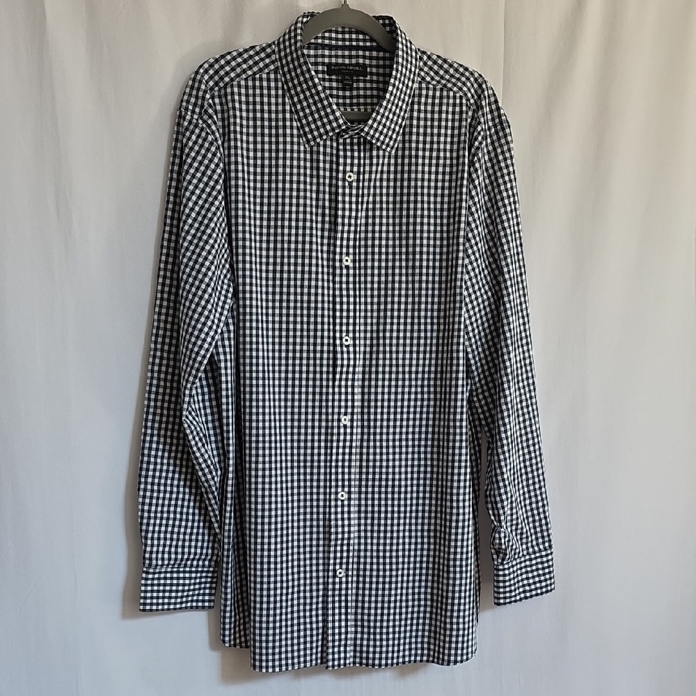 Banana Republic Slim Fit Blue & White Check Mens Cotton Shirt.  Size XXL